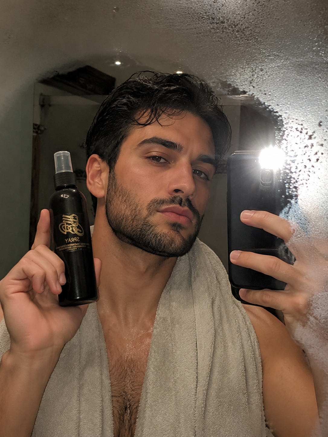 Straight out of the shower.